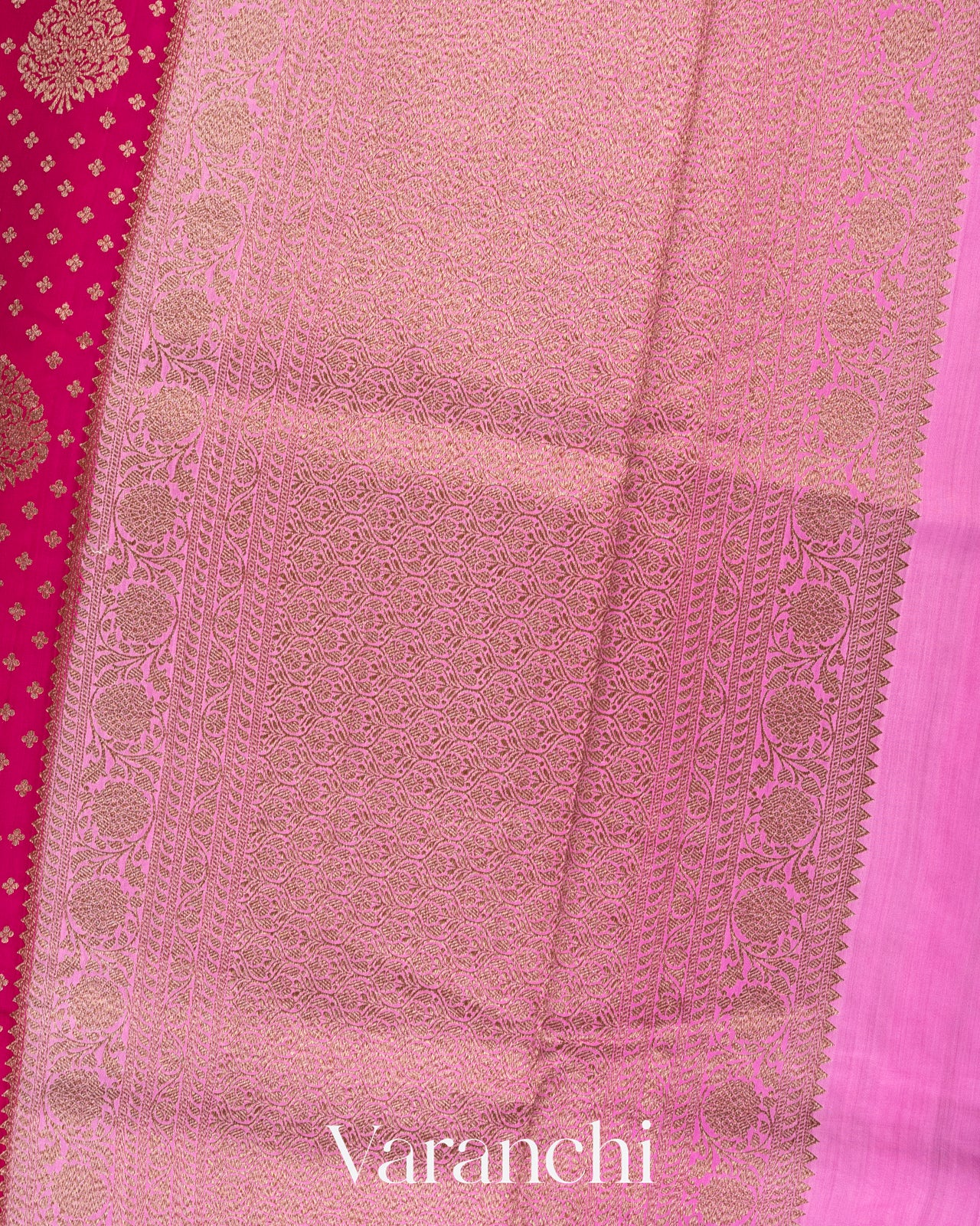 Dark Pink Pure Chiniya Silk Handloom Saree