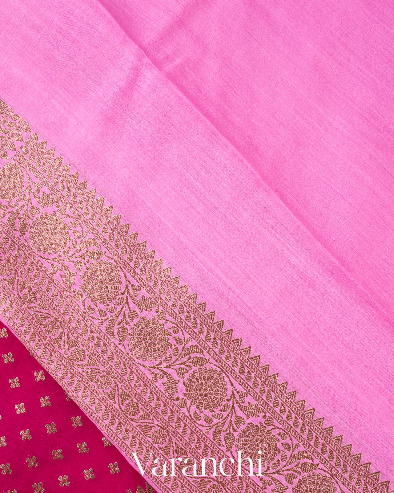 Dark Pink Pure Chiniya Silk Handloom Saree