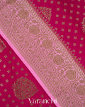 Dark Pink Pure Chiniya Silk Handloom Saree