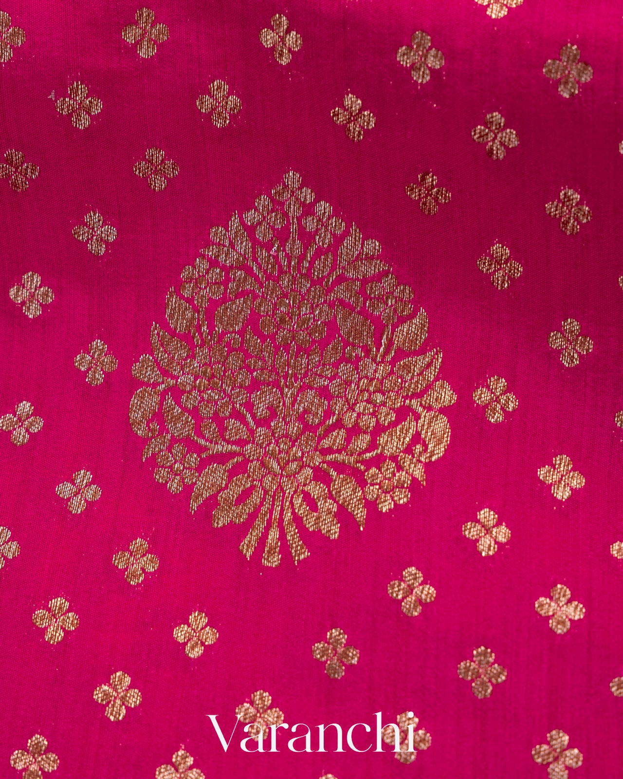 Dark Pink Pure Chiniya Silk Handloom Saree