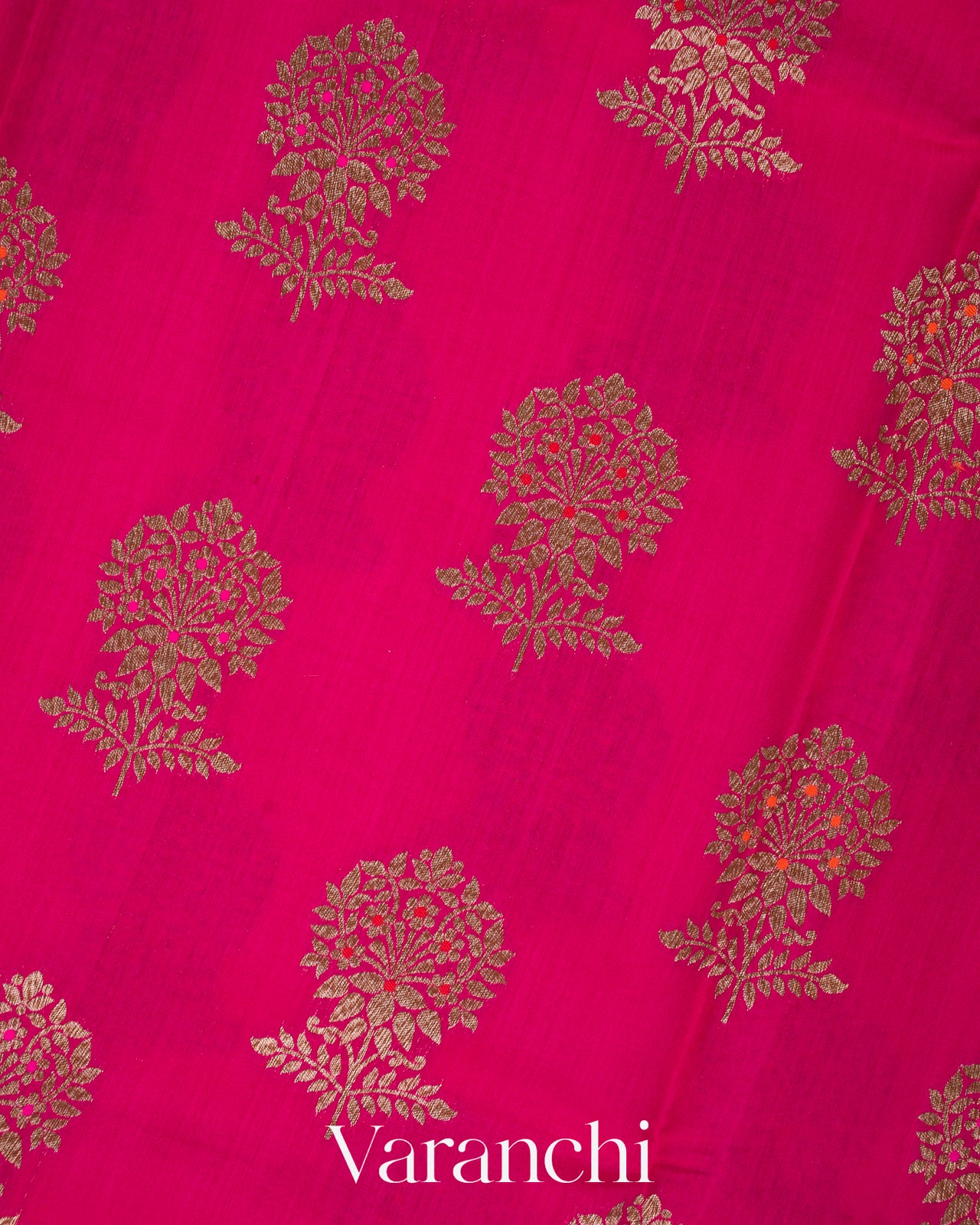 Bright Rani Pink Pure Chiniya Silk Handloom Saree