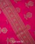 Bright Rani Pink Pure Chiniya Silk Handloom Saree