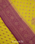 Lemon Green Pure Chiniya Silk Saree