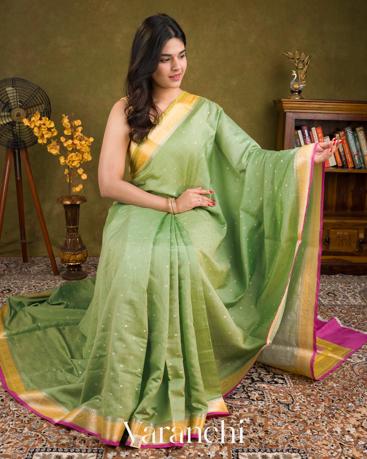 Chiniya Soft Sage  Silk Saree