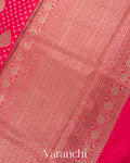 Pinkish-Red Pure Chiniya Silk Handloom Saree