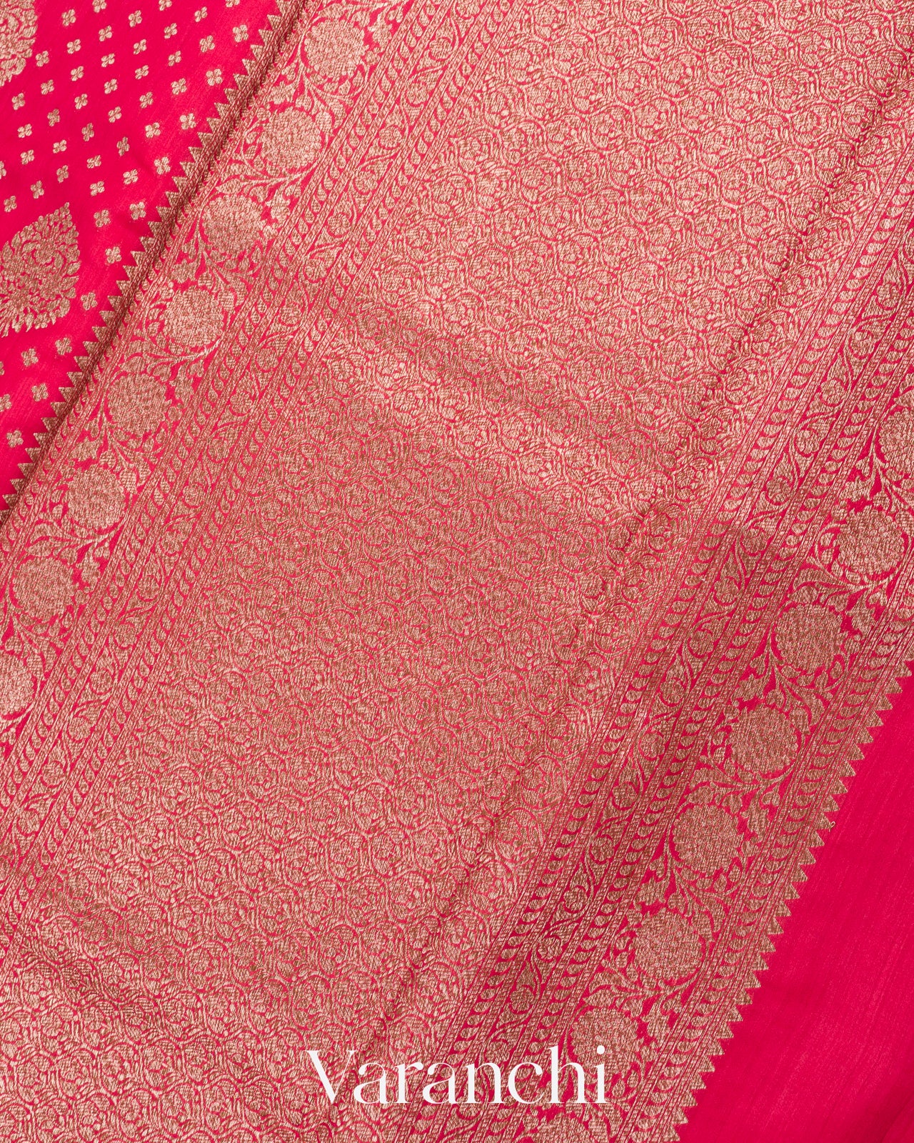 Pinkish-Red Pure Chiniya Silk Handloom Saree
