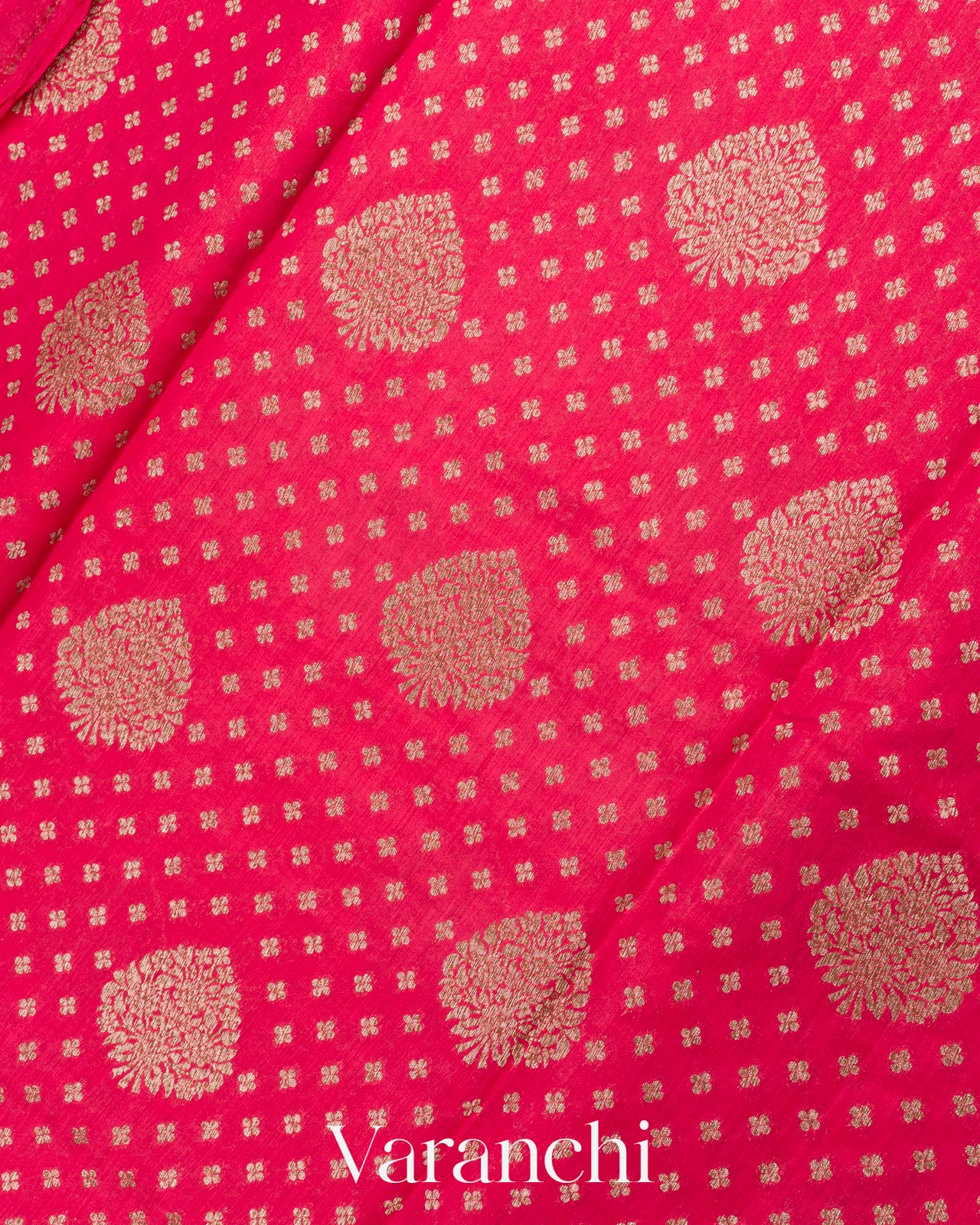 Pinkish-Red Pure Chiniya Silk Handloom Saree