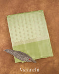 Light Pista Green Pure Chiniya Silk Saree