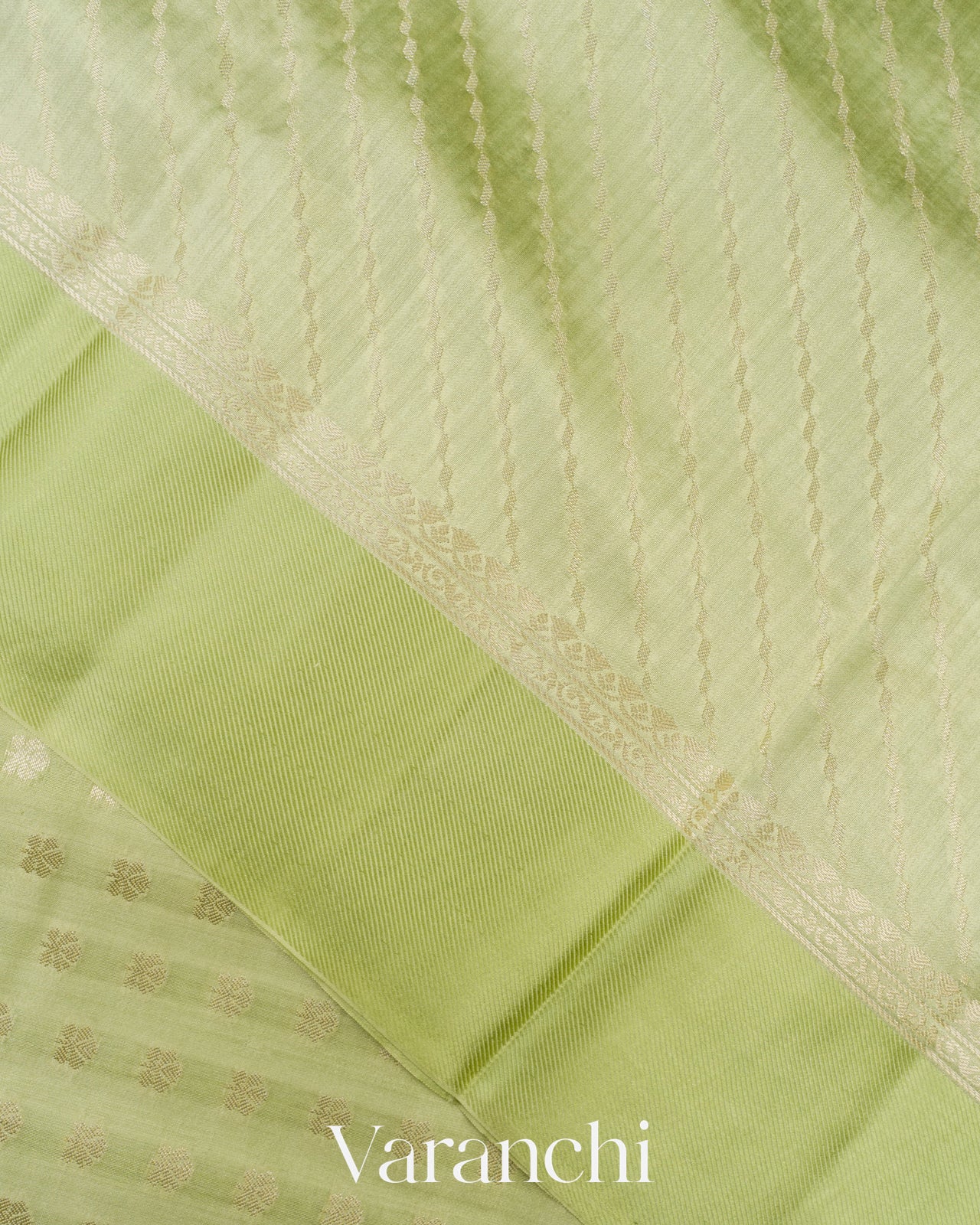 Light Pista Green Pure Chiniya Silk Saree