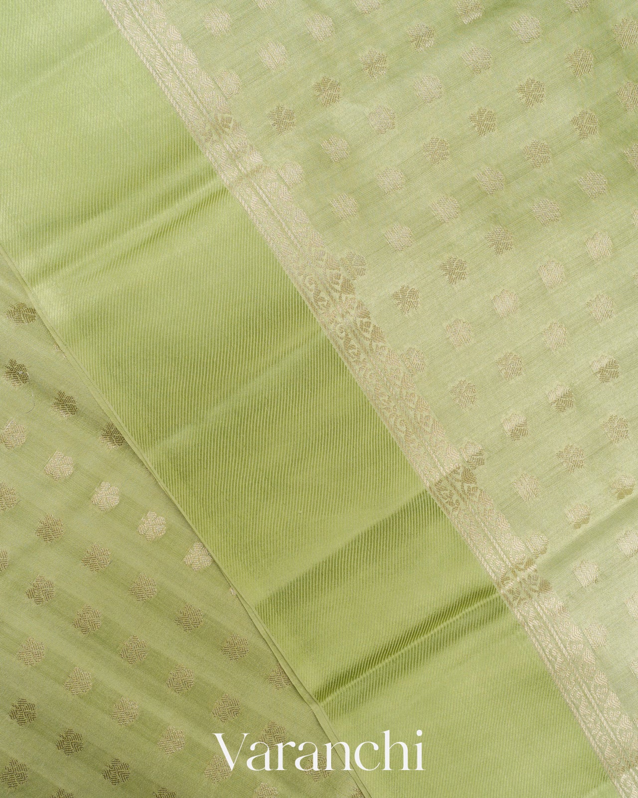 Light Pista Green Pure Chiniya Silk Saree