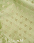 Light Pista Green Pure Chiniya Silk Saree