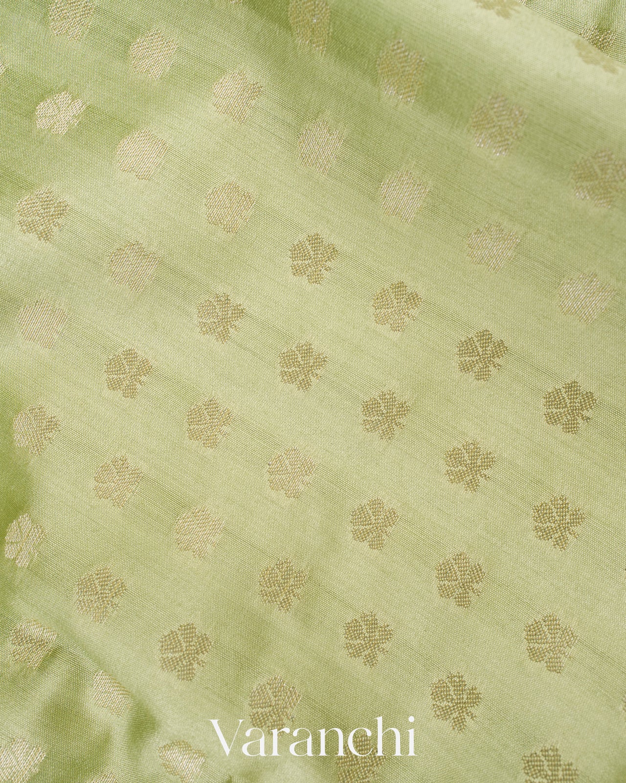 Light Pista Green Pure Chiniya Silk Saree