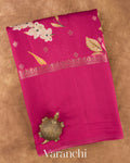 Rani Pink Digital Printed Pure Chiniya Silk Saree