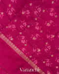 Rani Pink Digital Printed Pure Chiniya Silk Saree