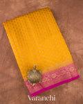 Mustard Gold Pure Chiniya Silk Handloom Saree