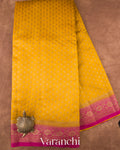 Mustard Gold Pure Chiniya Silk Handloom Saree