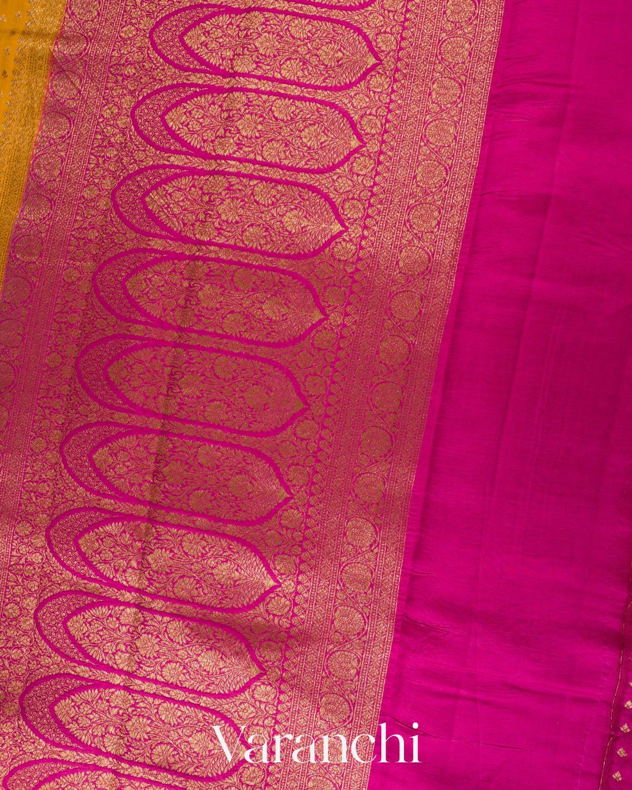 Mustard Gold Pure Chiniya Silk Handloom Saree
