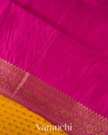 Mustard Gold Pure Chiniya Silk Handloom Saree
