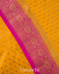 Mustard Gold Pure Chiniya Silk Handloom Saree