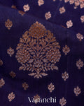 Navy Blue Pure Chiniya Silk Handloom Saree