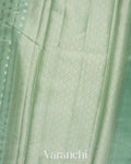 Pale Sage Green Pure Chiniya Silk Saree