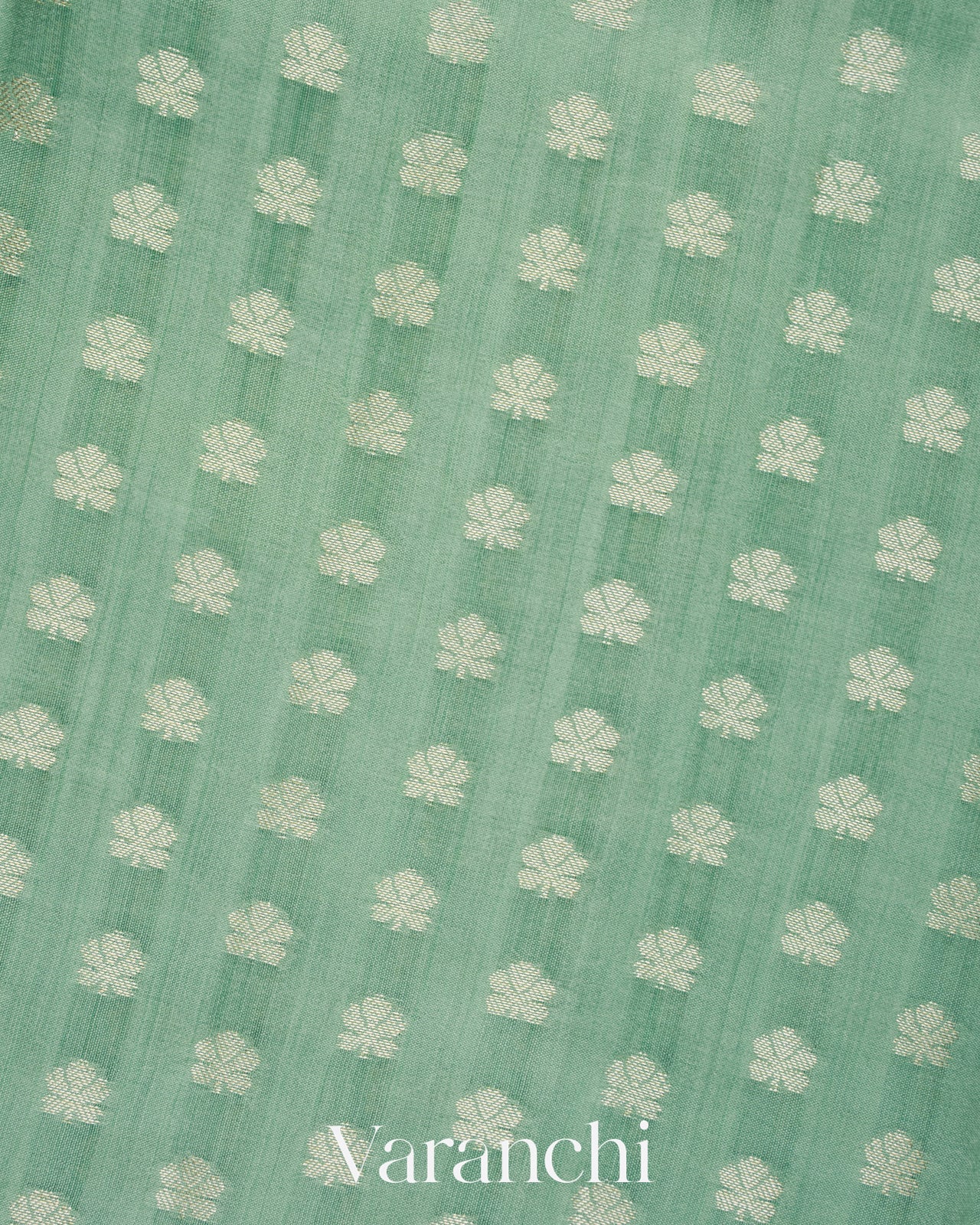 Pale Sage Green Pure Chiniya Silk Saree