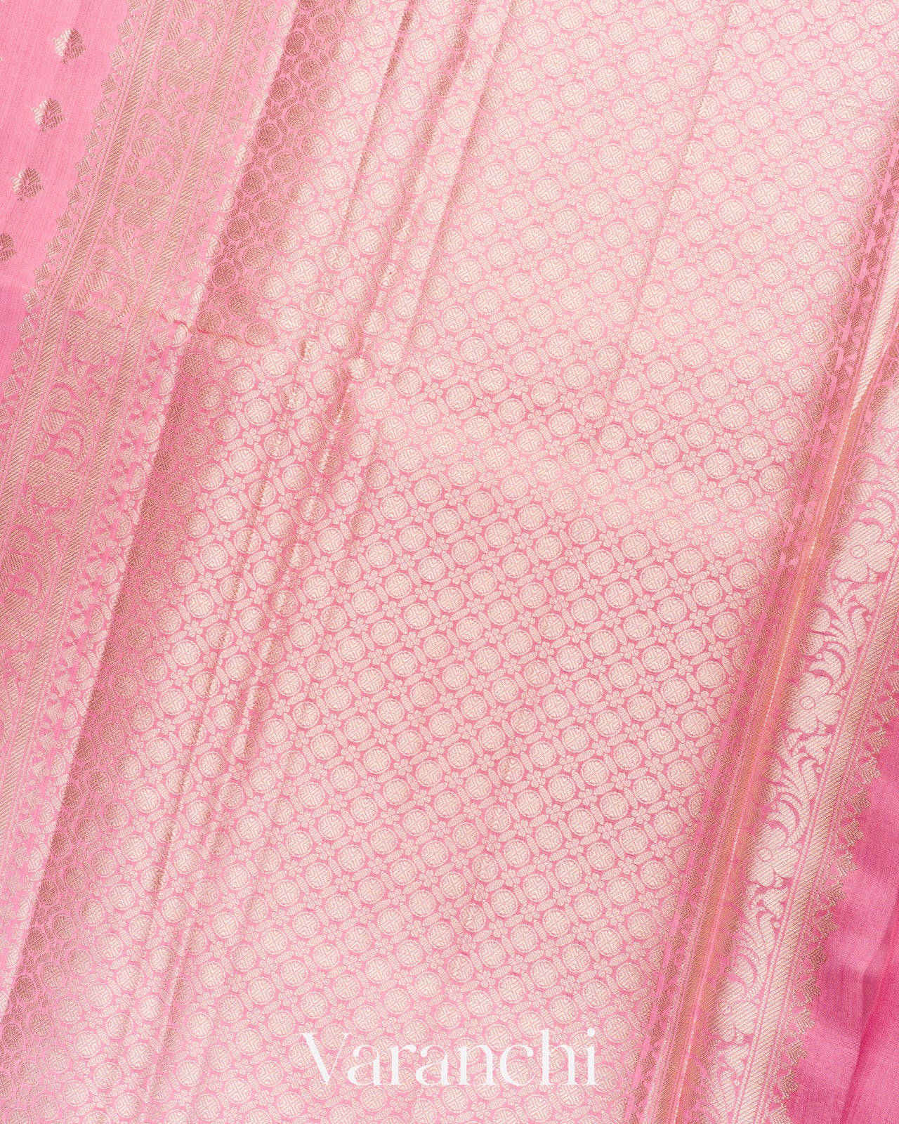 Lotus Pink Pure Chiniya Silk Saree
