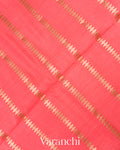 Coral Pink Pure Chiniya Silk Saree