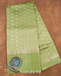Pista Green Pure Chiniya Silk Saree