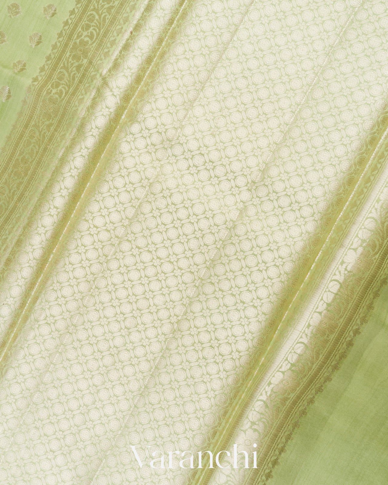 Pista Green Pure Chiniya Silk Saree