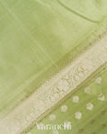 Pista Green Pure Chiniya Silk Saree