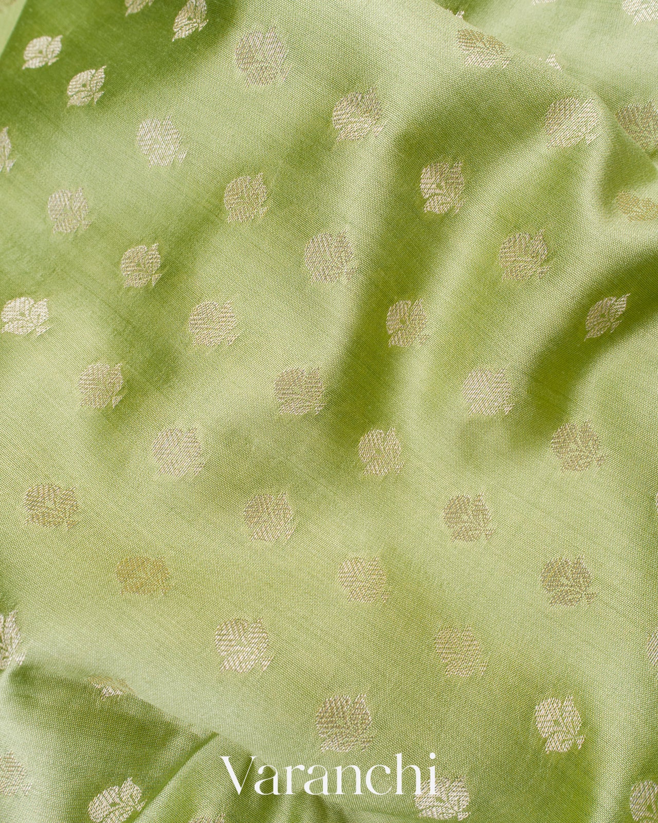 Pista Green Pure Chiniya Silk Saree