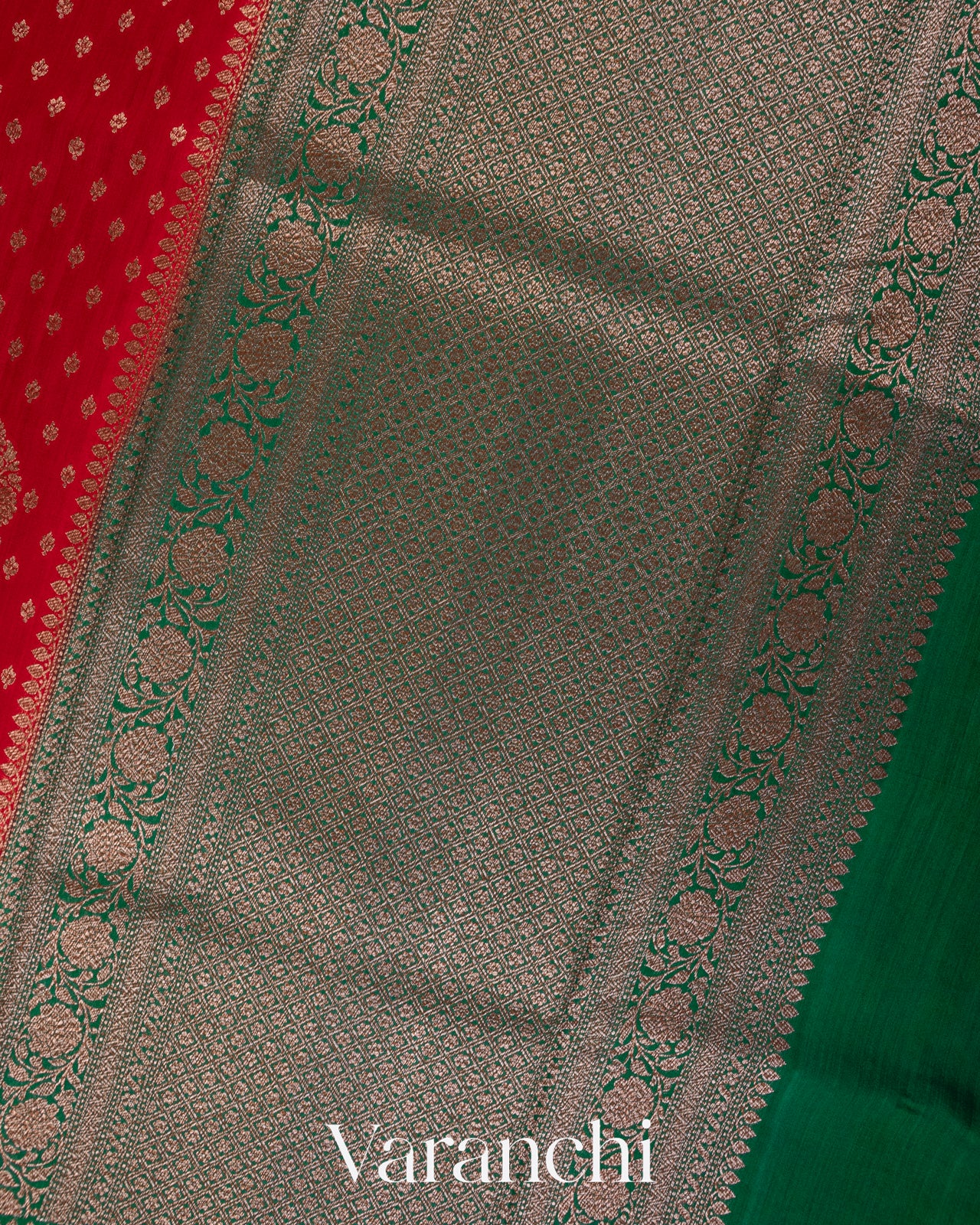Bright Red Pure Chiniya Silk Handloom Saree