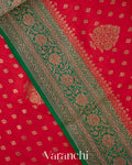 Bright Red Pure Chiniya Silk Handloom Saree