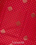 Bright Red Pure Chiniya Silk Handloom Saree