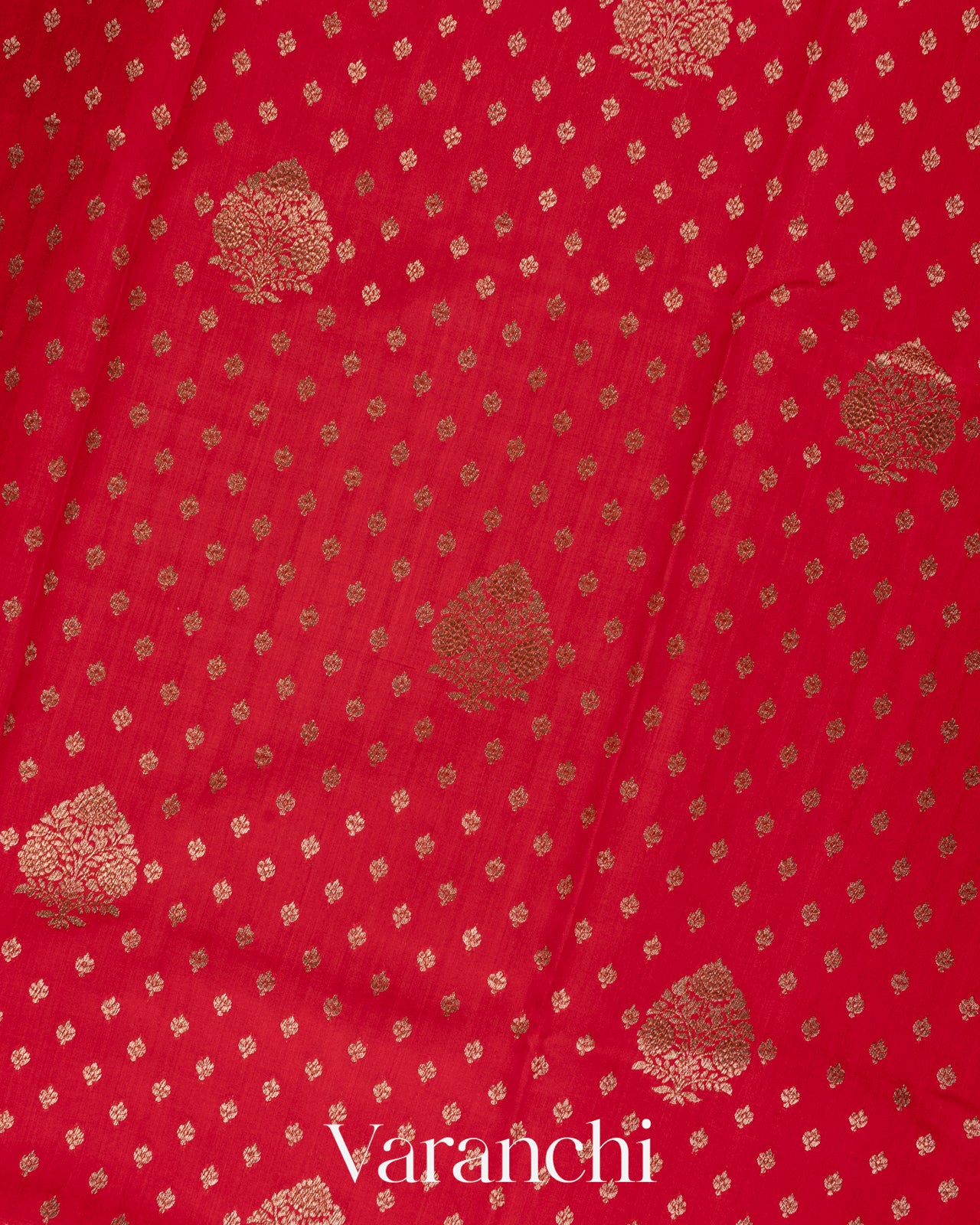 Bright Red Pure Chiniya Silk Handloom Saree
