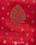 Bright Red Pure Chiniya Silk Handloom Saree