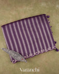 Deep Purple Pure Cotton With Tissue Striped Saree 