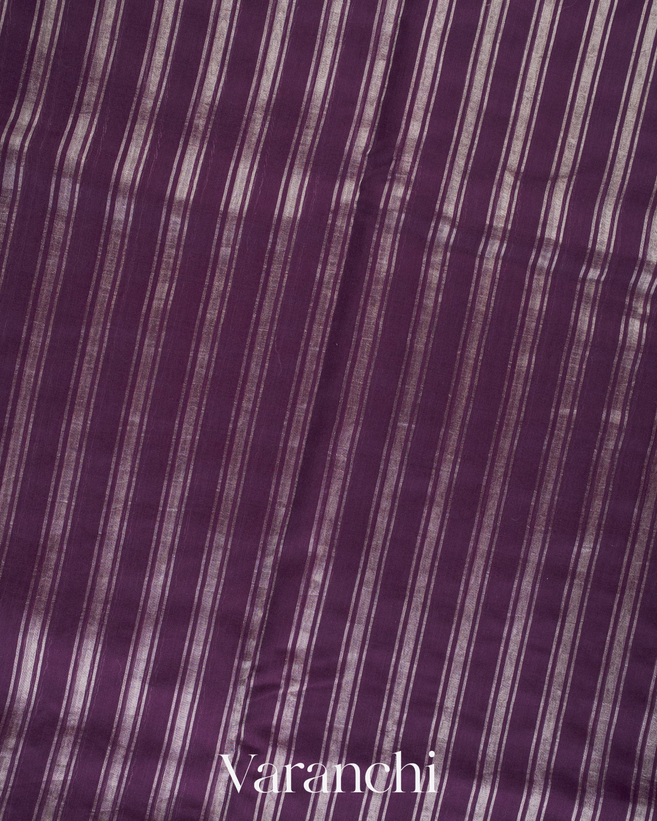 Deep Purple Pure Cotton With Tissue Striped Saree 