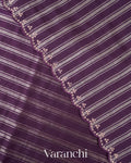 Deep Purple Pure Cotton With Tissue Striped Saree 