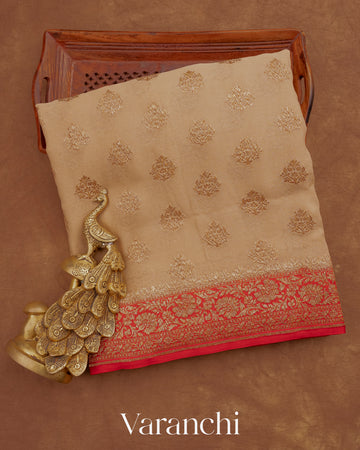 Beige Pure Georgette Silk Saree