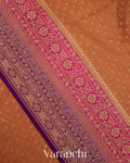 Mustard Orange Pure Crepe Silk Handloom Saree