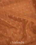 Mustard Orange Pure Crepe Silk Handloom Saree