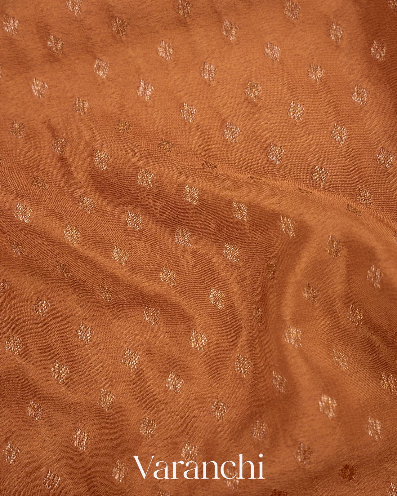 Mustard Orange Pure Crepe Silk Handloom Saree