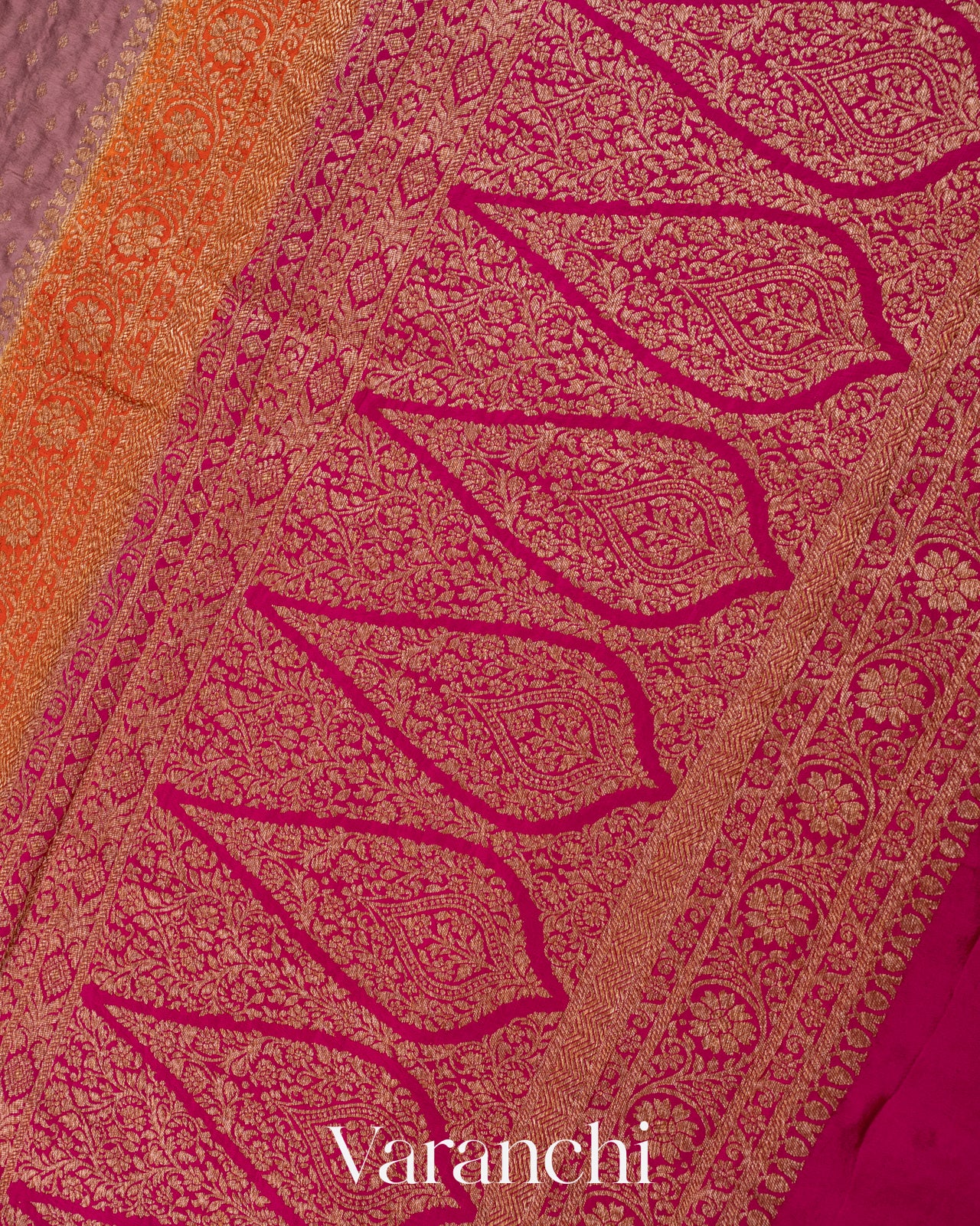 Onion Pink Pure Crepe Silk Handloom Saree