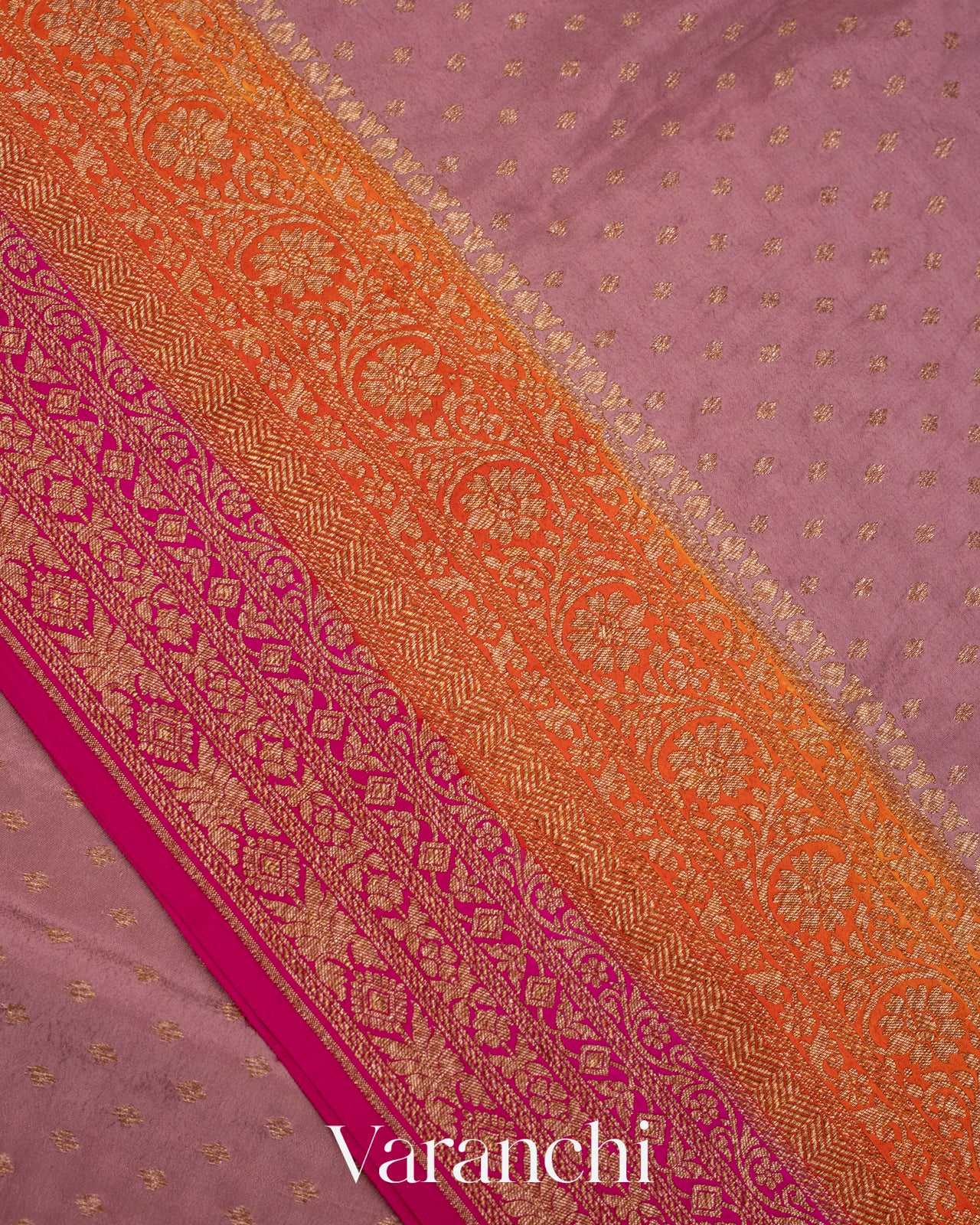 Onion Pink Pure Crepe Silk Handloom Saree