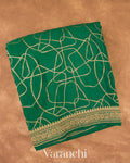 Bottle Green Pure Crepe Silk Handloom Saree