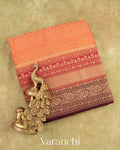 Soft Coral Pure Crepe Silk Handloom Saree 