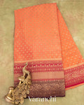 Soft Coral Pure Crepe Silk Handloom Saree 