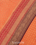 Soft Coral Pure Crepe Silk Handloom Saree 